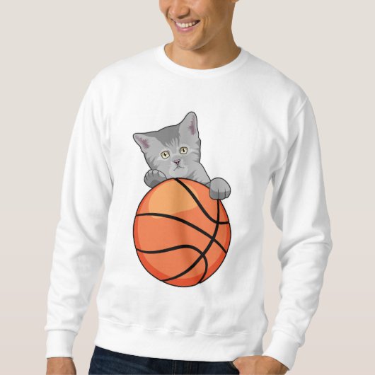 バスケットボールの猫 スウェットシャツ (正面)
