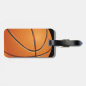 バスケットボールの球、チーム・スポーツ ラゲッジタグ (裏面横)