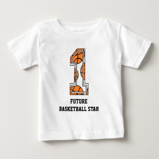 バスケットボールの第1未来のバスケットボールの花形選手 ベビーTシャツ (正面)