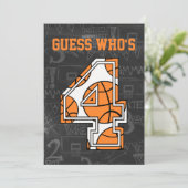 バスケットボールの第4誕生日パーティー 招待状 (スタンド正面)