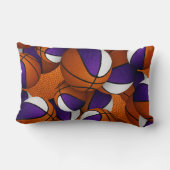 バスケットボールの紫色のスポーツルームの装飾 ランバークッション (裏面)