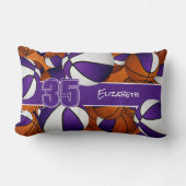 バスケットボールの紫色のスポーツルームの装飾 ランバークッション (正面)