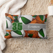 バスケットボールの緑の灰色のスポーツルームの装飾 ランバークッション (ブランケット)