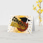 バスケットボールの花形選手のための卒業のお祝い カード