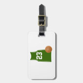 バスケットボールの荷物のラベルが付いているバスケットボールのワイシャツ ラゲッジタグ (正面縦)