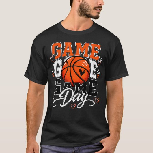 バスケットボールの試合日スポーツ Tシャツ (正面)