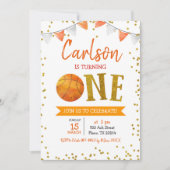 バスケットボールの試合時間誕生日招待状 招待状 (正面)