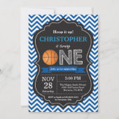 バスケットボールの誕生日の招待状の第1誕生会 招待状 (正面)