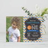 バスケットボールの誕生日の招待状の第1誕生会 招待状 (スタンド正面)