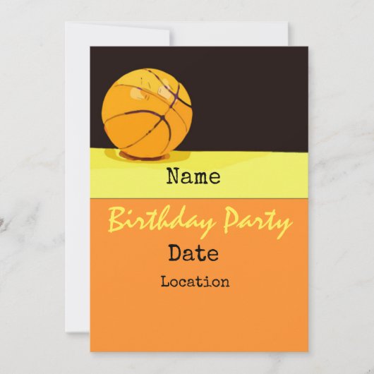 バスケットボールの誕生日の招待状 招待状 (正面)
