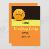 バスケットボールの誕生日の招待状 招待状 (正面/裏面)