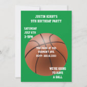 バスケットボールの誕生日パーティーの招待 招待状 (正面)