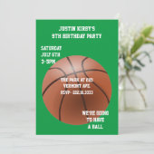 バスケットボールの誕生日パーティーの招待 招待状 (スタンド正面)