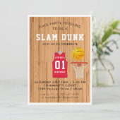 バスケットボールの誕生日パーティーの招待 招待状 (スタンド正面)