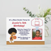 バスケットボールの誕生日パーティーの招待 招待状 (スタンド正面)