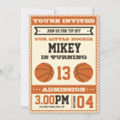 バスケットボールの誕生日パーティーの招待 招待状 (正面)