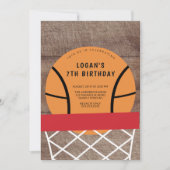 バスケットボールの誕生日パーティーの招待 招待状 (正面)