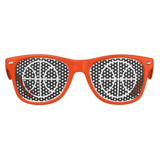 バスケットボールの誕生日パーティーの色合いはスポーティな子供のために キッズサングラス (正面)