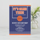 バスケットボールの誕生日招待状(年齢自由) 招待状 (スタンド正面)