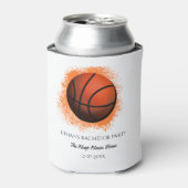 バスケットボールの誕生日/バチュラーパーティホワイトオレンジ 缶クーラー (缶正面)