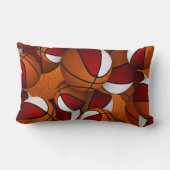 バスケットボールの赤いスポーツルームの装飾 ランバークッション (裏面)