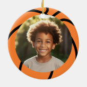 バスケットボールの追加カスタム写真 セラミックオーナメント (裏面)