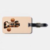 バスケットボールの選手がバスケットボールで1位だ。 ラゲッジタグ (裏面横)