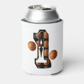 バスケットボールの選手がバスケットボールで1位だ。 缶クーラー (缶裏面)