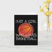 バスケットボールの選手が大好きな女の子 カード (黄色い花)