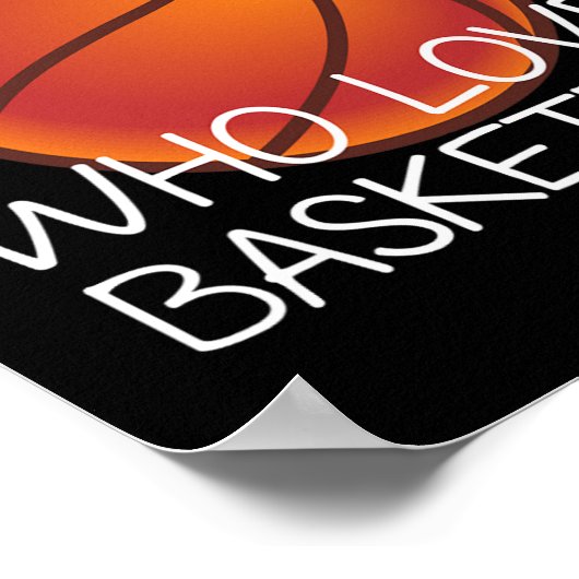 バスケットボールの選手が大好きな女の子 ポスター (角)