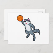 バスケットボールの選手としてのルーン ポストカード (正面/裏面)