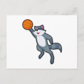 バスケットボールの選手としてのルーン ポストカード (正面)