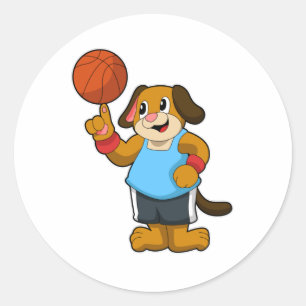 バスケットボールの選手として犬 ラウンドシール