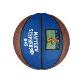 バスケットボールの青い写真 ミニバスケットボール (縦)