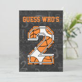 バスケットボールの黒板の第2誕生会 招待状 (スタンド正面)