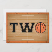 バスケットボールの2回目の誕生日の写真 招待状 (裏面)