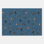 バスケットボールの3つのイメージ，ギフトラップシート， ラッピングペーパーシート (正面3)