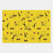 バスケットボールの3つのイメージ，ギフトラップシート， ラッピングペーパーシート (正面2)