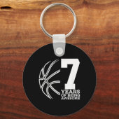 バスケットボールの7年目素晴らしの子供7誕生 キーホルダー (正面)