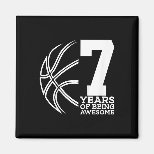 バスケットボールの7年目素晴らしの子供7誕生 マグネット (正面)