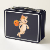 バスケットボールのCat選手 メタルランチボックス (裏面)