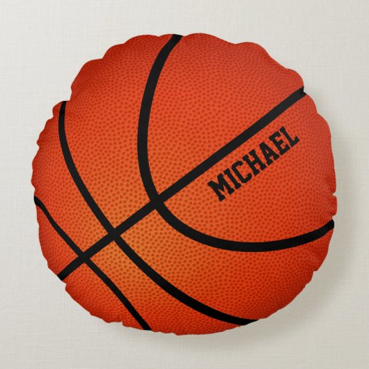 バスケットボールは一流のパーソナライズからかいます ラウンドクッション (正面)