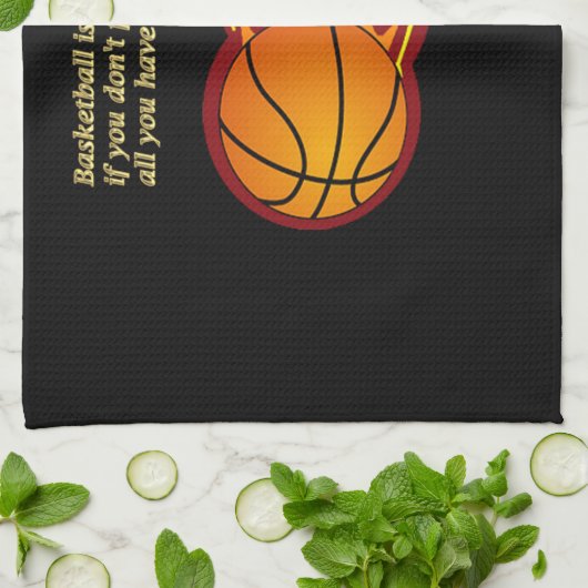バスケットボールは写真用ハンドタオルのよう キッチンタオル (折り畳み)