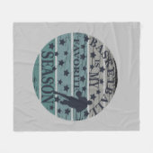 バスケットボールは私のシーズお気に入りのンヴィンテージレトロ フリースブランケット (正面(横))