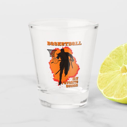 バスケットボールは私のシーズお気に入りのン ショットグラス (正面)