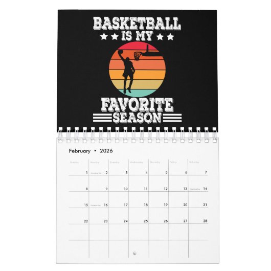 バスケットボールは私のシーズンお気に入りのだ カレンダー (2月 2026)