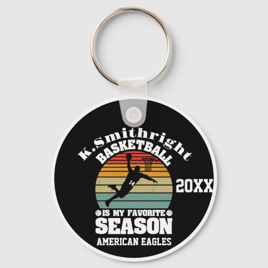 バスケットボールは私のシーズンお気に入りのだ キーホルダー (正面)