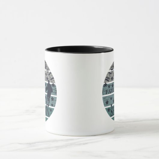 バスケットボールは私のシーズンお気に入りのレトロサンセット マグカップ (中央)