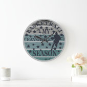 バスケットボールは私のシーズンお気に入りのレトロサンセット ラージ壁時計 (ホーム)