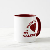 バスケットボールは私のバレンタインと赤いハート マグカップ (正面右)